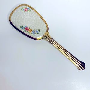 Vintage Hairbrush | Gold Accented Floral Designed Elegant Vanity Piece Grooming